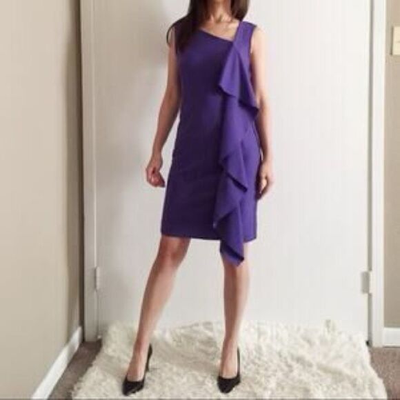 Tory Burch Taletta Wool Ruffle Dress in Ultraviolet Size Small MSRP $350 - Picture 4 of 15